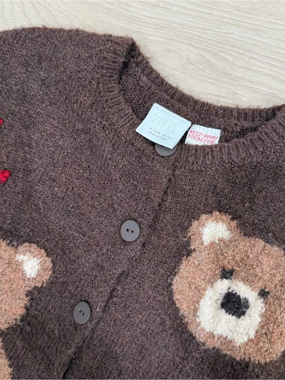 Zara Chocolate Brown Teddy Cardigan